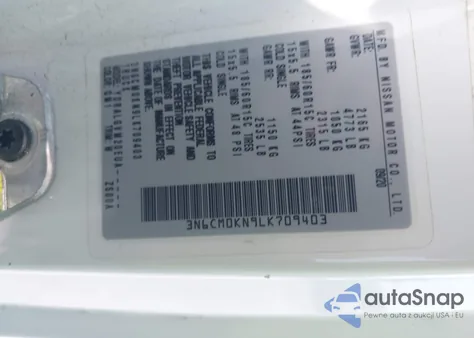 2020 Nissan Nv200 Sv Xtronic Cvt from USA, damaged, VIN 3N6CM0KN9LK709403